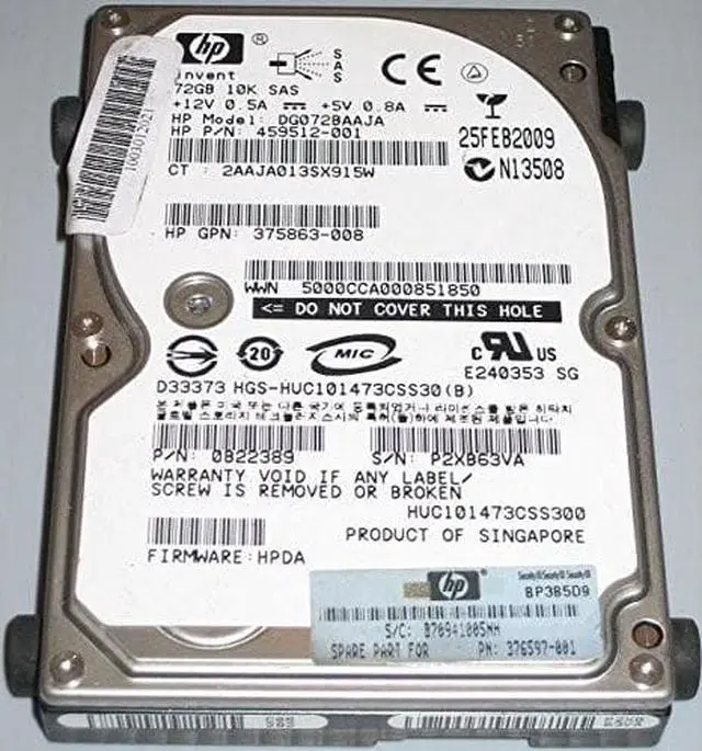 Alt view image 2 of 2 - HP 459512-001 72.8Gb 10000Rpm 2.5Inch Serial ched Scsi Hot Swap Hard Disk Drive With Tray