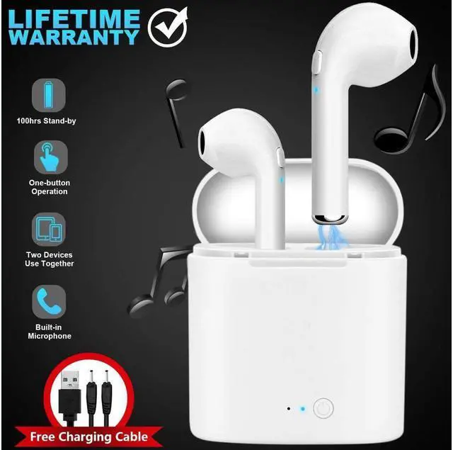 Alt view image 5 of 7 - Wireless Earbuds Bluetooth Headphones Stereo Earphone Built-In Mic with Charging Case Cordless Sport Headsets for AirPods iPhone X 8 7 plus 6 6s plus Android Samsung Galaxy
