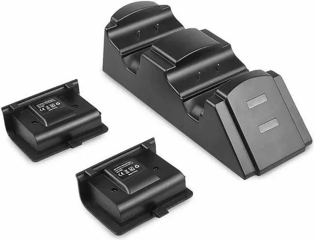 Alt view image 3 of 5 - Xbox One Controller Dual Charger, Dual Xbox One / One S / One X / Xbox Elite Controller Charger Charging Station Dock with 2 x 600 mAh Rechargeable Battery Packs