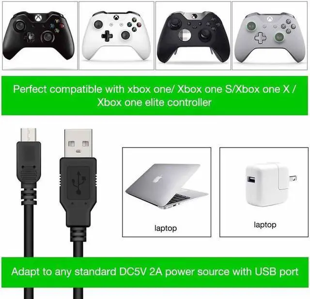 Alt view image 4 of 5 - Xbox One Controller Dual Charger, Dual Xbox One / One S / One X / Xbox Elite Controller Charger Charging Station Dock with 2 x 600 mAh Rechargeable Battery Packs