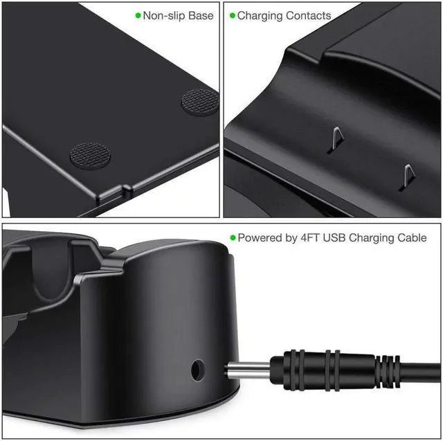 Alt view image 5 of 5 - Xbox One Controller Dual Charger, Dual Xbox One / One S / One X / Xbox Elite Controller Charger Charging Station Dock with 2 x 600 mAh Rechargeable Battery Packs