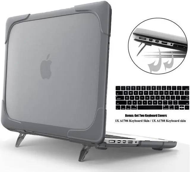 Main image of MacBook Pro 13 Inch Case 2017 & 2016 Release A1706 A1708 Shell , Coxtech Rubberized Hard Case Cover with Kickstand Keyboard Skin For Apple Macbook Pro 13" with / without Touch Bar and Touch ID