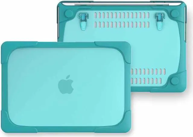 Alt view image 3 of 7 - MacBook Pro 13 Inch Case 2017 & 2016 Release A1706 A1708 Shell , Werleo Rubberized Hard Case Cover with Kickstand Keyboard Skin For Apple Macbook Pro 13" with / without Touch Bar and Touch ID - Blue