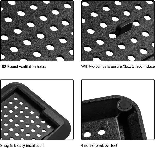 Alt view image 4 of 6 - Vertical Stand for Xbox One X Werleo Non-slip Vertical Stand for Xbox One X Black