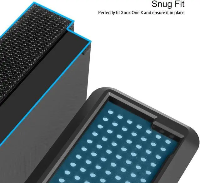 Alt view image 3 of 6 - Vertical Stand for Xbox One X Werleo Non-slip Vertical Stand for Xbox One X Black