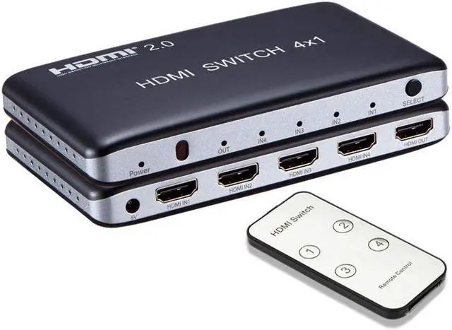 Main image of 4K x 2K 4 Port 4 x 1 HDMI 2.0 HDMI Switch with IR Wireless Remote Control HDMI Hub Switcher Splitter Box Support 4K 3D 1080P HDCP 2.2 For TV Blu-ray DVD PS4 PS3 Xbox Monitor Macbook PC Laptop