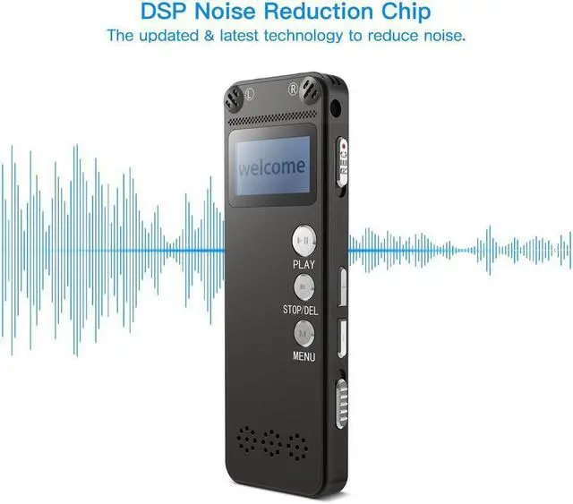 Alt view image 3 of 7 - Digital Voice Recorder [2018 Upgraded Version] Audio Recorder for Lectures 8GB PCM Linear Sound Recorder with Micro USB & MP3 Player Microphone Noise Reduction --By Werleo (black Recorder)