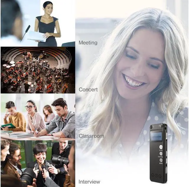 Alt view image 7 of 7 - Digital Voice Recorder [2018 Upgraded Version] Audio Recorder for Lectures 8GB PCM Linear Sound Recorder with Micro USB & MP3 Player Microphone Noise Reduction --By Werleo (black Recorder)