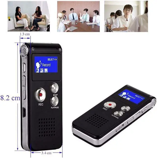 Alt view image 7 of 7 - Digital Voice Activated Recorder USB Rechargeable 8GB Sound Audio Recorder Dictaphone for Lectures Meetings With Double Microphone Noise Reduction Audio Sound Portable Mini Tape Dictaphone MP3