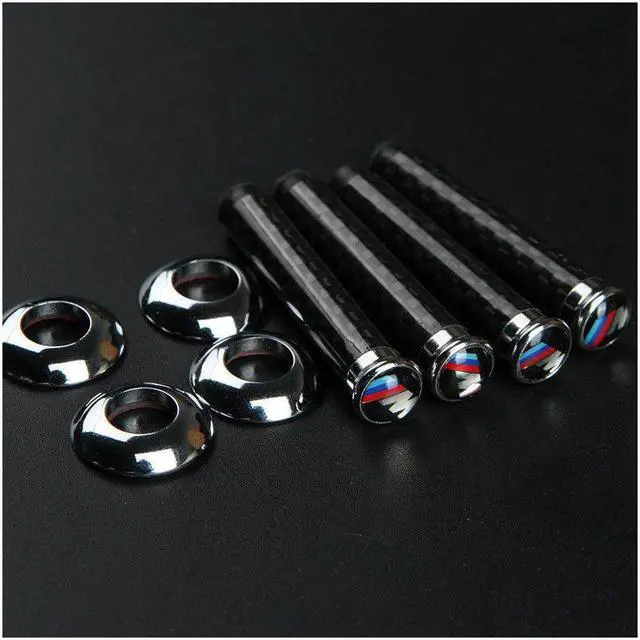 Alt view image 2 of 4 - Generic 4 PCS BMW Motorsport Carbon Fiber Accessories Steel Car Lock Modified Door Pin M
