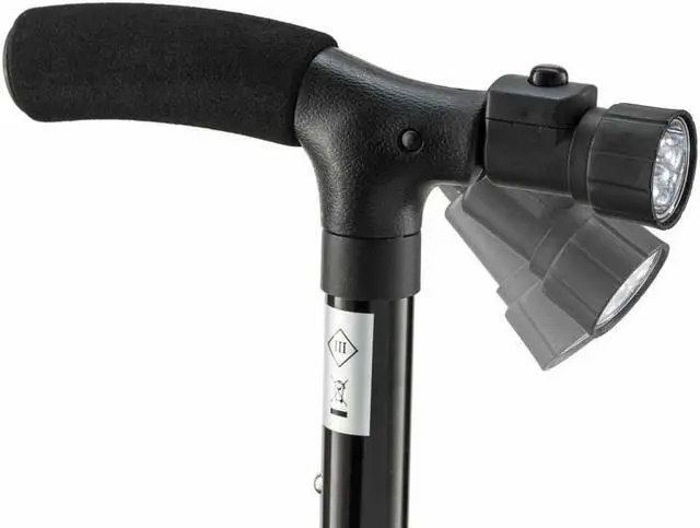 Alt view image 4 of 7 - Folding Cane Walking Stick for Men Women Aluminum Alloy Cushion Handle LED Light