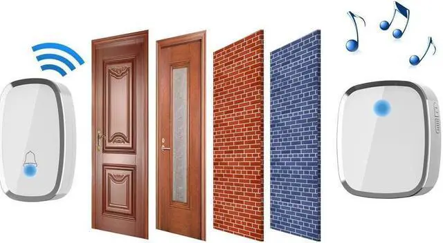 Alt view image 5 of 7 - Wireless Doorbell Remote Ring Door Bell Chime 2 Plugin Receivers 1 Push Button