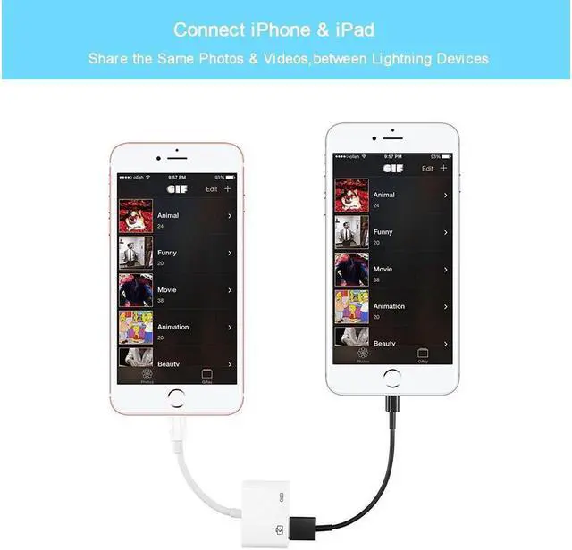 Alt view image 3 of 7 - Lightning to USB Camera Adapter Lightning to USB 3.0 Female Cable iPad iPhone