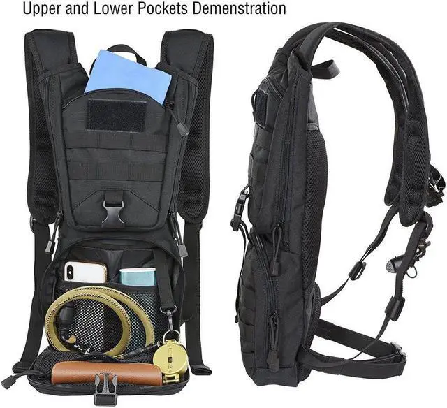 Alt view image 2 of 7 - Tactical Hydration Pack Backpack 900D with 3L Water Bladder for Hiking Climbing