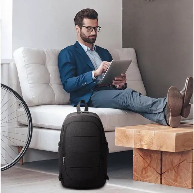 Alt view image 5 of 6 - Anti Theft Business Waterproof Travel Laptop Backpack Bag with USB Charge Port