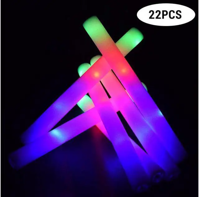 Main image of 22pcs LED Glow Stick Multi Color Changing 3 Modes Flashing Foam Sticks LED Party Supplies Light Baton Wands for Party Festivals Raves Birthday Children Toy