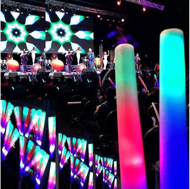 Alt view image 3 of 7 - 22pcs LED Glow Stick Multi Color Changing 3 Modes Flashing Foam Sticks LED Party Supplies Light Baton Wands for Party Festivals Raves Birthday Children Toy