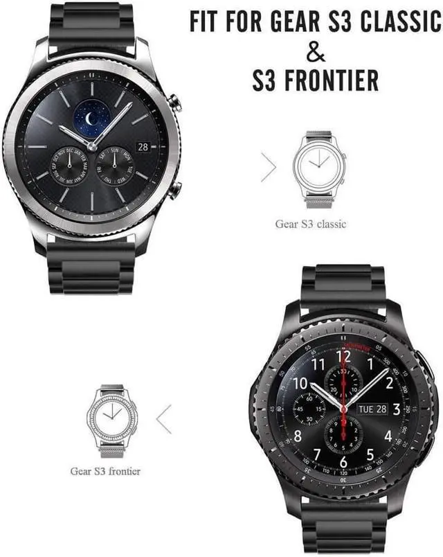 Alt view image 2 of 6 - Samsung Gear S3 Classic Band Gear S3 Frontier Band Premium Solid Stainless Steel Watch Band Link Bracelet Strap for Samsung Gear S3 Classic Gear S3 Frontier sports Smart Watch