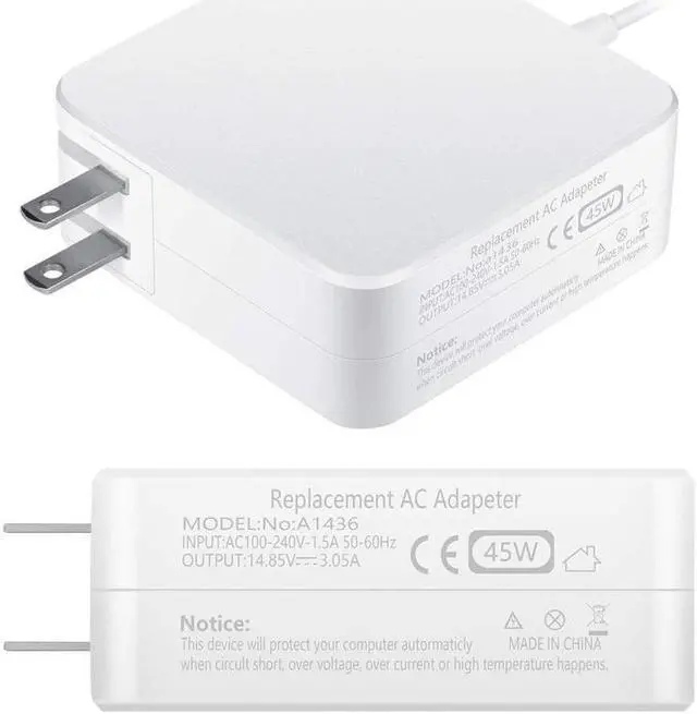 Alt view image 3 of 7 - Macbook Air Charger 45W MagSafe 2 Power Adapter Magnetic T-Tip AC Charger for Macbook Air 11 Inch and Macbook 13-inch