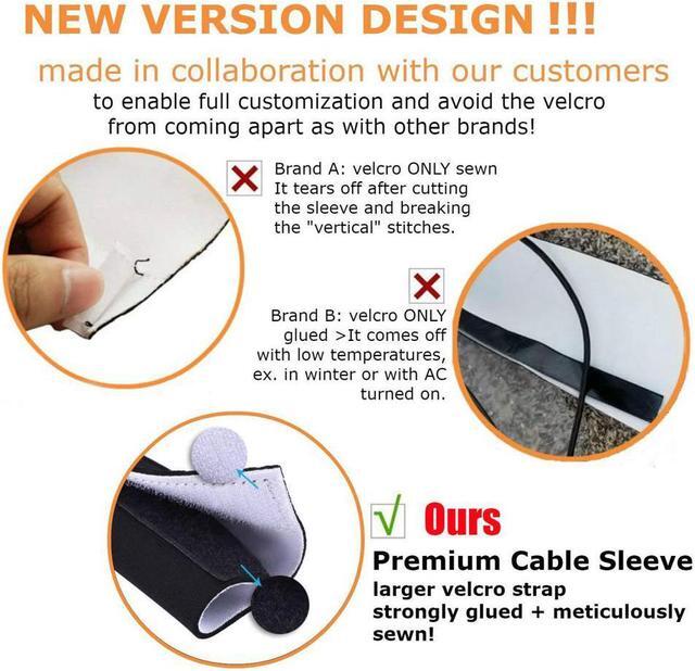 Alt view image 4 of 7 - New Design PREMIUM Cable Management Sleeve Best Cords Organizer System for TV Computer Office Home Entertainment DIY Adjustable Black & White Cord Sleeves Wire Cover Concealer Wrap