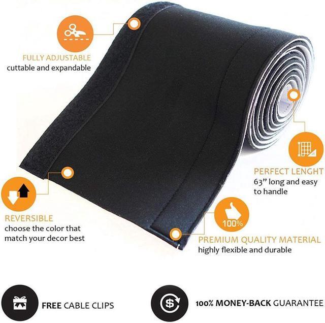 Alt view image 3 of 7 - New Design PREMIUM Cable Management Sleeve Best Cords Organizer System for TV Computer Office Home Entertainment DIY Adjustable Black & White Cord Sleeves Wire Cover Concealer Wrap