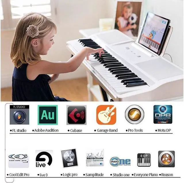 Alt view image 2 of 7 - 3.3FT Lightning to USB 2.0 Cable Adapter Lightning to Type B Cord Lightning to Midi Cable for iPhone iPad iPod to Midi Controller Midi Keyboard Recording Audio Interface USB Microphone