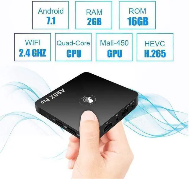 Alt view image 5 of 7 - A95X Pro Google Smart Android 7.1 TV Box Voice Control Remote 2GB RAM 16GB ROM with 4K Ultra HD Smart TV Box 2.4G WiFi Streaming Media Player