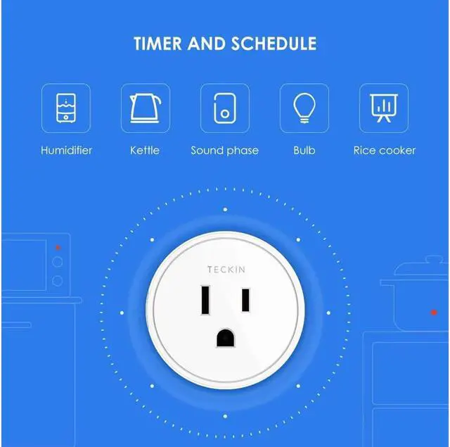 Alt view image 5 of 7 - Smart Plug Mini Outlet Compatible with Amazon Alexa and Google Assistant, Wifi Enabled Remote Control Smart Socket with Timer Function, No Hub Required,White, 4 Pack