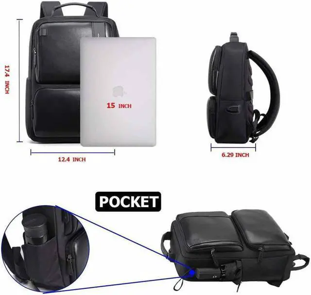 Alt view image 4 of 7 - Bopai Anti Theft BackpackSlim Business Laptop Bag Backpack for Men Waterproof Travel Backpack with USB Charging Port Fits 15 Inch Laptop Notebook Computer Rucksack