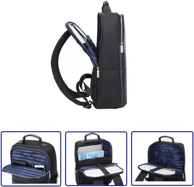 Alt view image 4 of 6 - Bopai Slim Business Laptop Backpack for Men Anti Theft Backpack College Shoulder Rucksack Waterproof Synthetic Leather Travel Backpack with USB Charging Port Fits 15.6 Inch Laptop Notebook