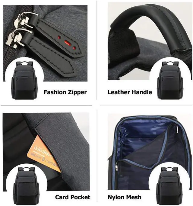 Alt view image 4 of 7 - Bopai 36L Unisex Travel Bag 15.6 inch Laptop Backpack with USB Charging Port Flight Approved Carry on Backpack