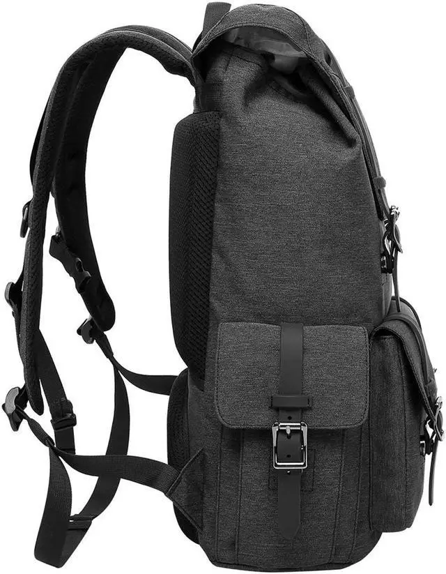 Alt view image 3 of 7 - Water Resistant Laptop Bag Anti-Theft Travel Bag Large Capacity Shoulder Daypack School Backpack Black