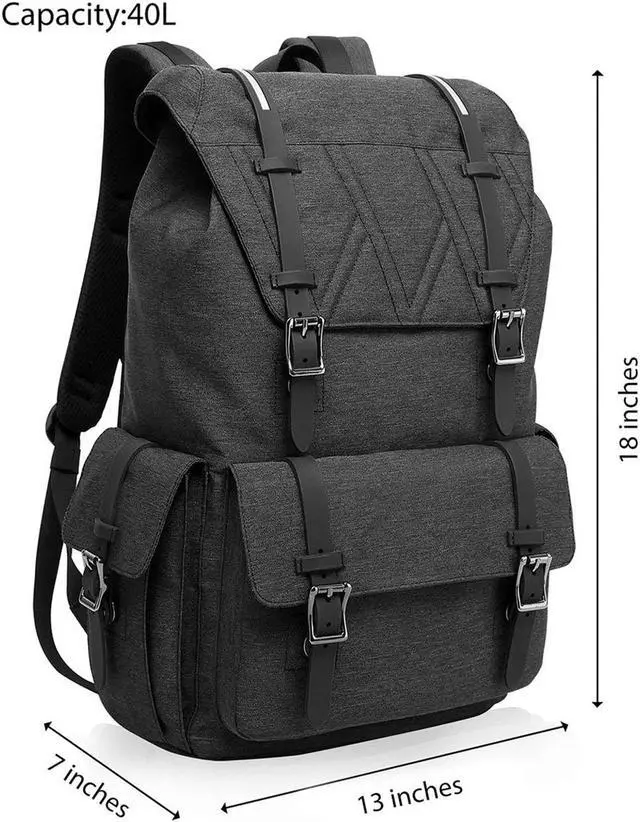 Alt view image 5 of 7 - Water Resistant Laptop Bag Anti-Theft Travel Bag Large Capacity Shoulder Daypack School Backpack Black