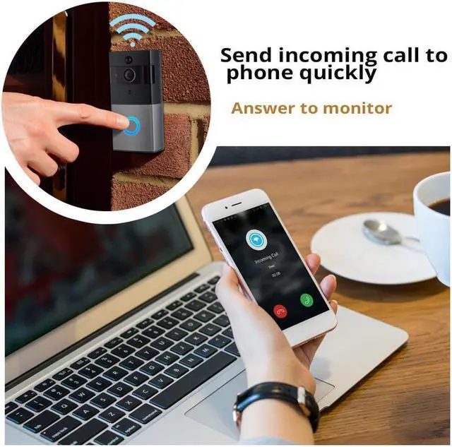 Alt view image 5 of 7 - Werleo Video Doorbell Intercom 960P HD WiFi Video Doorbell With Camera Peephole Door Chime 8G Memory and Night Vision