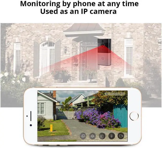 Alt view image 7 of 7 - Werleo Video Doorbell Intercom 960P HD WiFi Video Doorbell With Camera Peephole Door Chime 8G Memory and Night Vision