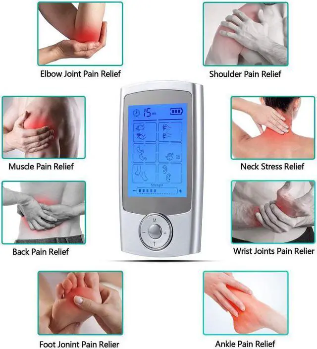 Alt view image 6 of 7 - Rechargeable ens Unit FDA Cleared 16 Modes Electric Muscle Stimulator TENS EMS Machine with 8 Pads Pain Relief Body Back Pulse Massager