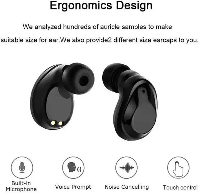 Alt view image 3 of 7 - Wireless Earbuds Bluetooth Touch Control Stereo Mini Earphones With Charging Case Built-in Mic Sports Sweatproof Noise Cancelling Bluetooth In-Ear Headset For Iphone Samsung Ipad And Android Phone