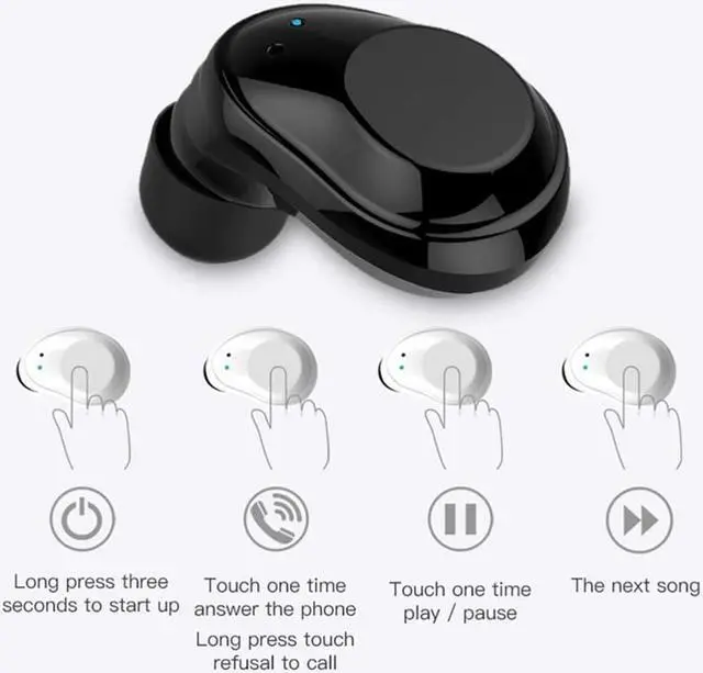 Alt view image 4 of 7 - Wireless Earbuds Bluetooth Touch Control Stereo Mini Earphones With Charging Case Built-in Mic Sports Sweatproof Noise Cancelling Bluetooth In-Ear Headset For Iphone Samsung Ipad And Android Phone