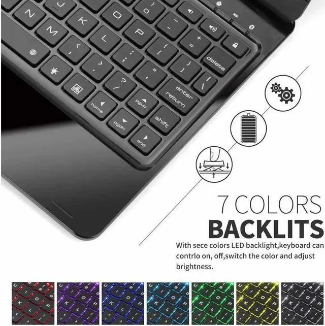 Alt view image 6 of 7 - Werleo iPad Pro 10.5 Keyboard Case For Apple iPad Pro 10.5 Model A1701 A1709 Shell 360 Rotatable Wireless Backlit Keyboard Case Aluminium Alloy Slim Case Smart Auto Sleep-Wake Case