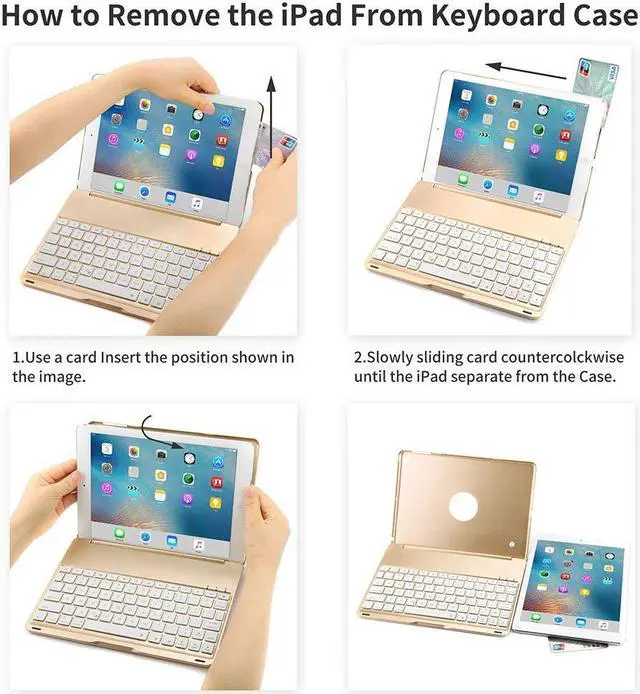 Alt view image 6 of 7 - New iPad Pro 10.5 Keyboard Case Auto Sleep-Wake Protective Ultra Slim Hard Shell Folio Stand Smart Cover with 7 Colors Backlit Wireless Bluetooth Keyboard for Apple iPad Pro 10.5 inch 2017 Tablet
