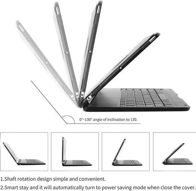 Alt view image 4 of 7 - New iPad Pro 10.5 Keyboard Case Auto Sleep-Wake Protective Ultra Slim Hard Shell Folio Stand Smart Cover with 7 Colors Backlit Wireless Bluetooth Keyboard for Apple iPad Pro 10.5 inch 2017 Tablet