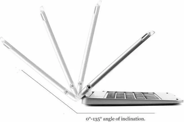 Alt view image 3 of 7 - Wireless Keyboard for iPad Mini 1 2 3 Keyboard Case Folio Flip Smart Cover For iPad Mini 3 iPad Mini 2 iPad Mini 1 with Folding Stand Silent Typing Auto Sleep Wake Function
