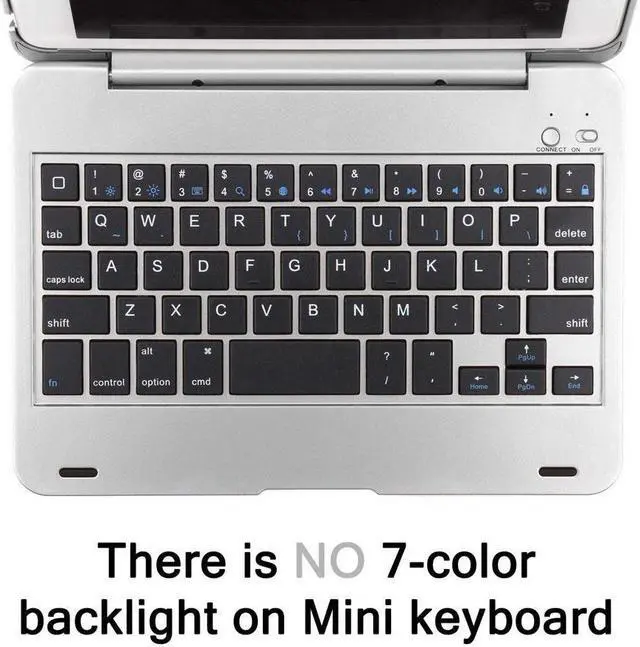 Alt view image 7 of 7 - Wireless Keyboard for iPad Mini 1 2 3 Keyboard Case Folio Flip Smart Cover For iPad Mini 3 iPad Mini 2 iPad Mini 1 with Folding Stand Silent Typing Auto Sleep Wake Function
