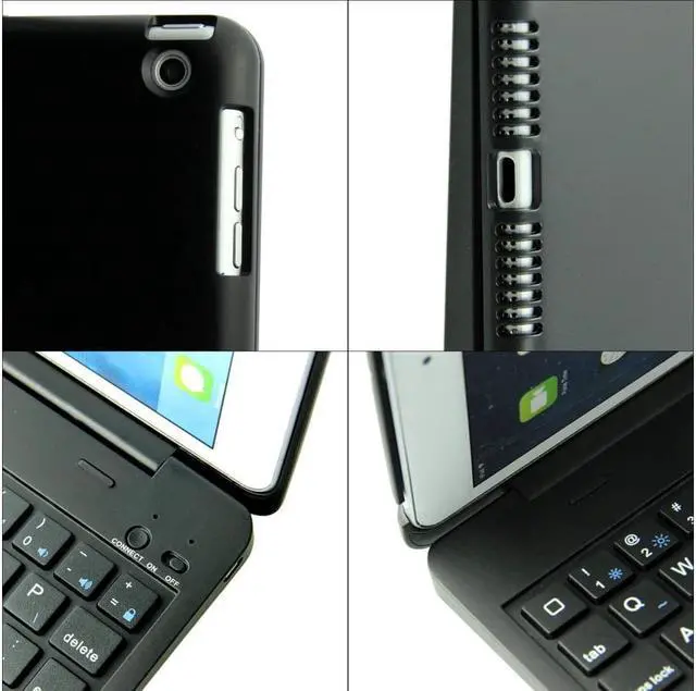 Alt view image 5 of 7 - Wireless Keyboard for iPad Mini 1 2 3 Keyboard Case Folio Flip Smart Cover For iPad Mini 3 iPad Mini 2 iPad Mini 1 with Folding Stand Silent Typing Auto Sleep Wake Function