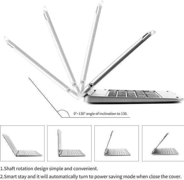 Alt view image 3 of 7 - iPad Mini 4 Case with Keyboard Bluetooth Wireless Keyboard Folio Flip Smart Cover with Folding Stand and Auto Sleep Wake Function for iPad Mini 4 2015 Release Model A1538 A1550