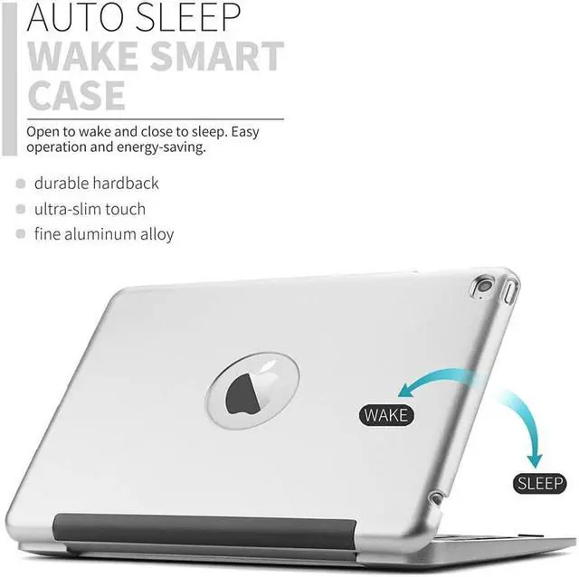 Alt view image 2 of 7 - iPad Mini 4 Case with Keyboard Bluetooth Wireless Keyboard Folio Flip Smart Cover with Folding Stand and Auto Sleep Wake Function for iPad Mini 4 2015 Release Model A1538 A1550