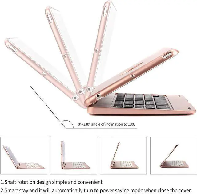 Alt view image 3 of 7 - iPad Mini 4 Case with Keyboard Bluetooth Wireless Keyboard Folio Flip Smart Cover with Folding Stand and Auto Sleep Wake Function for iPad Mini 4 2015 Release Model A1538 A1550