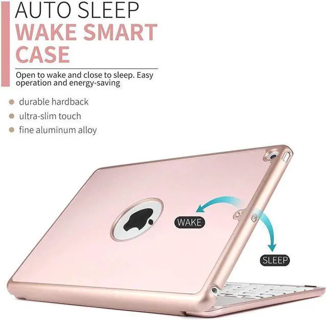 Alt view image 2 of 7 - New iPad 9.7 Keyboard Case 7 Colors LED Backlit iPad Keyboard with Hard Protective Case Cover for Apple iPad 6th Generation / iPad 5th Generation iPad Air Tablet with Auto Sleep Wake