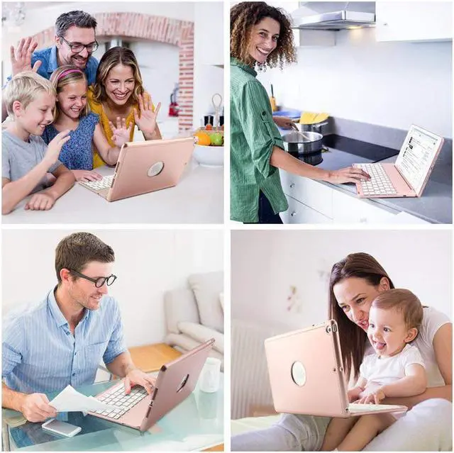Alt view image 7 of 7 - New iPad 9.7 Keyboard Case 7 Colors LED Backlit iPad Keyboard with Hard Protective Case Cover for Apple iPad 6th Generation / iPad 5th Generation iPad Air Tablet with Auto Sleep Wake