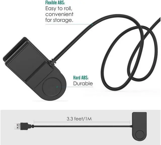 Alt view image 2 of 6 - Garmin Forerunner 35 Charger Clip USB Data Sync Charge Cradle Dock Charger Clip Charging Cable for Garmin Forerunner 35 / 230 / 235XT / 630 / 735XT / Approach S20 Smart Watch Black